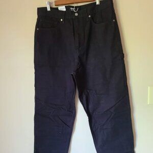 Levi's Denizen Loose Fit Carpenter Jeans,  Black Denim Pants w Wide Leg 34x30